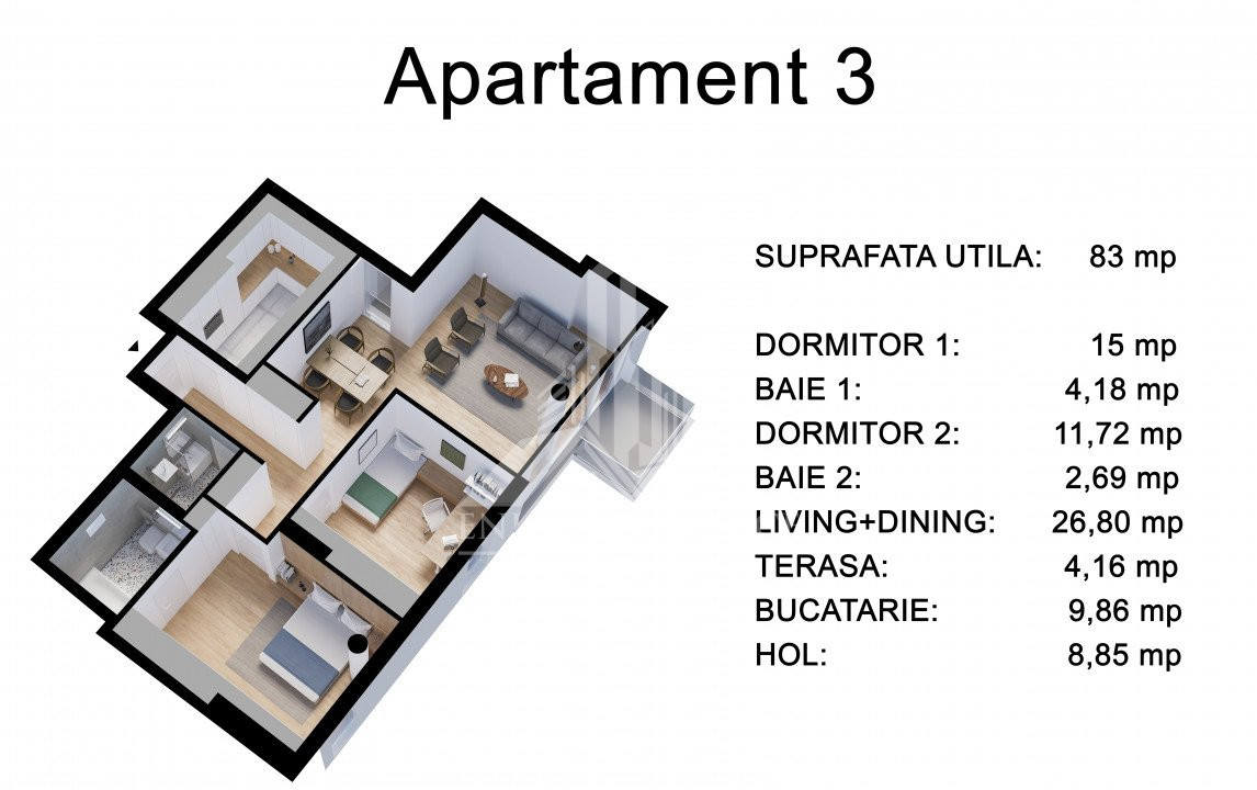 3 Camere ULTRALUX ULTRACENTRAL Unirii Enjoy Residence Boutique 2023